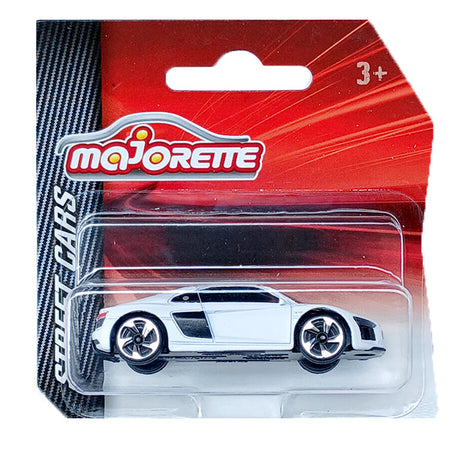 Majorette Street Cars Audi R8 | Officially Licensed White Die-Cast Metal Supercar, Realistic 1:64 Scale Model for Kids and Collectors Aged 3+