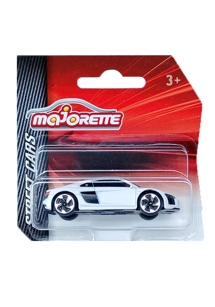 Majorette Street Cars Audi R8 | Officially Licensed White Die-Cast Metal Supercar, Realistic 1:64 Scale Model for Kids and Collectors Aged 3+