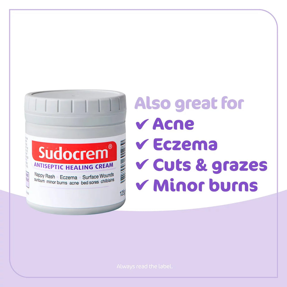 Sudocrem Antiseptic Healing Cream – Multi-Purpose Skin Protection for Nappy Rash, Eczema, Acne & Minor Burns | Now Available in 60g, 125g & 250g | Imported from UK (Ireland)