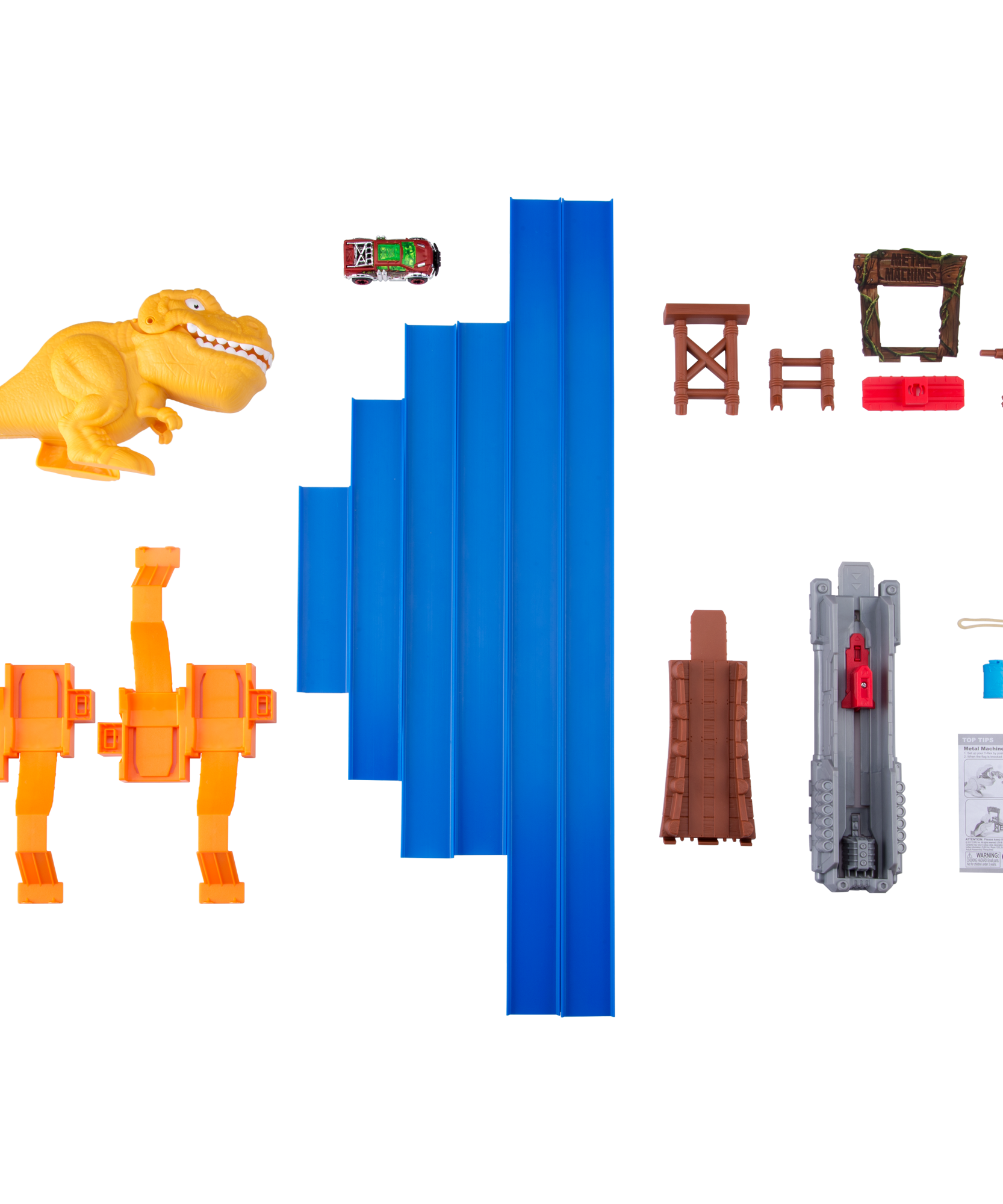 Zuru Metal Machines T-Rex Attack Building Trackset with Powerful Launcher, Double 360 Loops & Mini Racing Car – 2.63m/8.63ft Track Length
