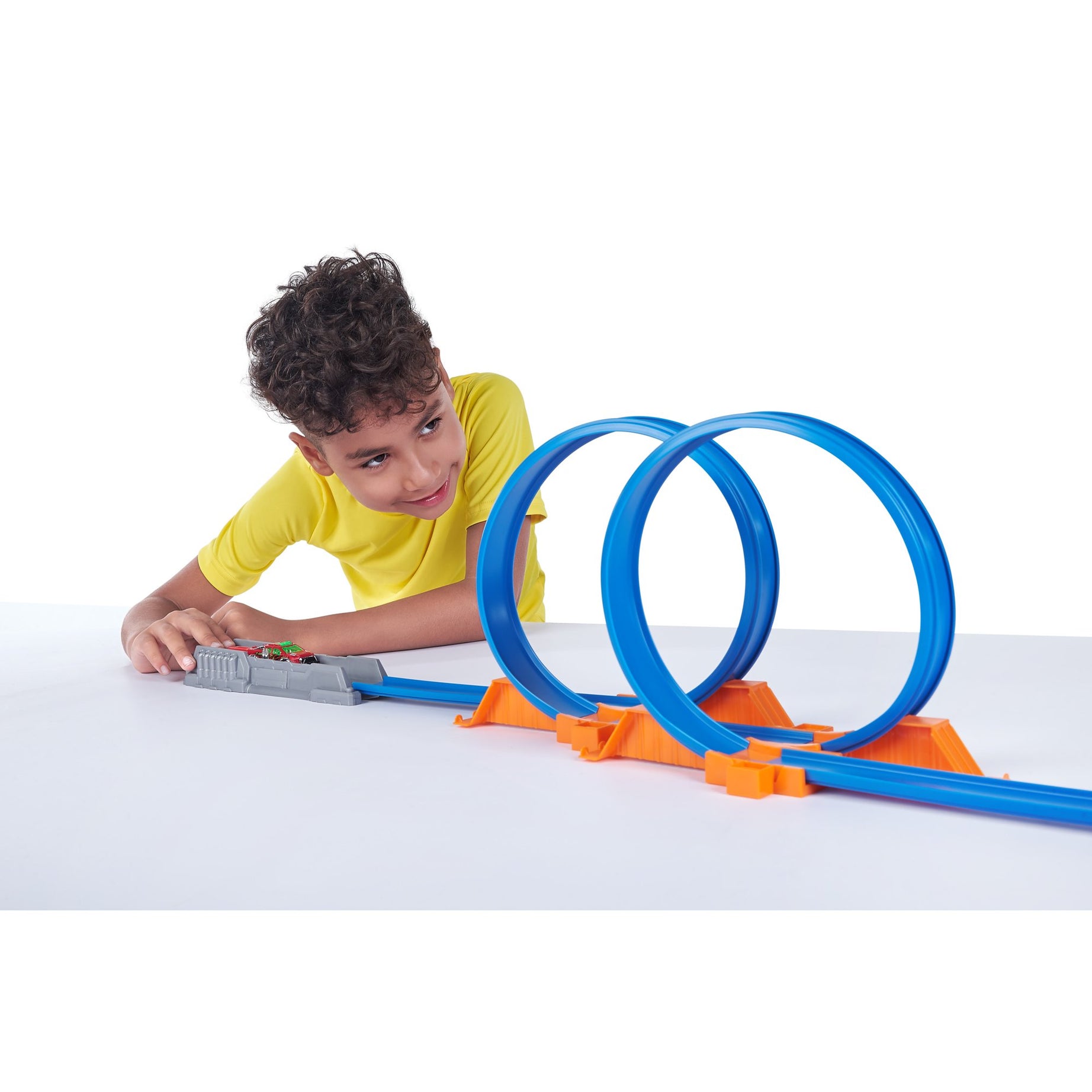 Zuru Metal Machines T-Rex Attack Building Trackset with Powerful Launcher, Double 360 Loops & Mini Racing Car – 2.63m/8.63ft Track Length