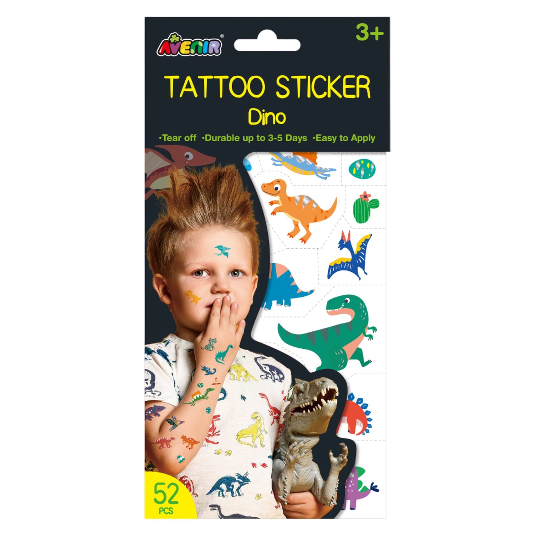 Avenir Tattoo Stickers – Durable 3-5 Days, Easy to Apply & Remove – Safe for Kids Ages 3+