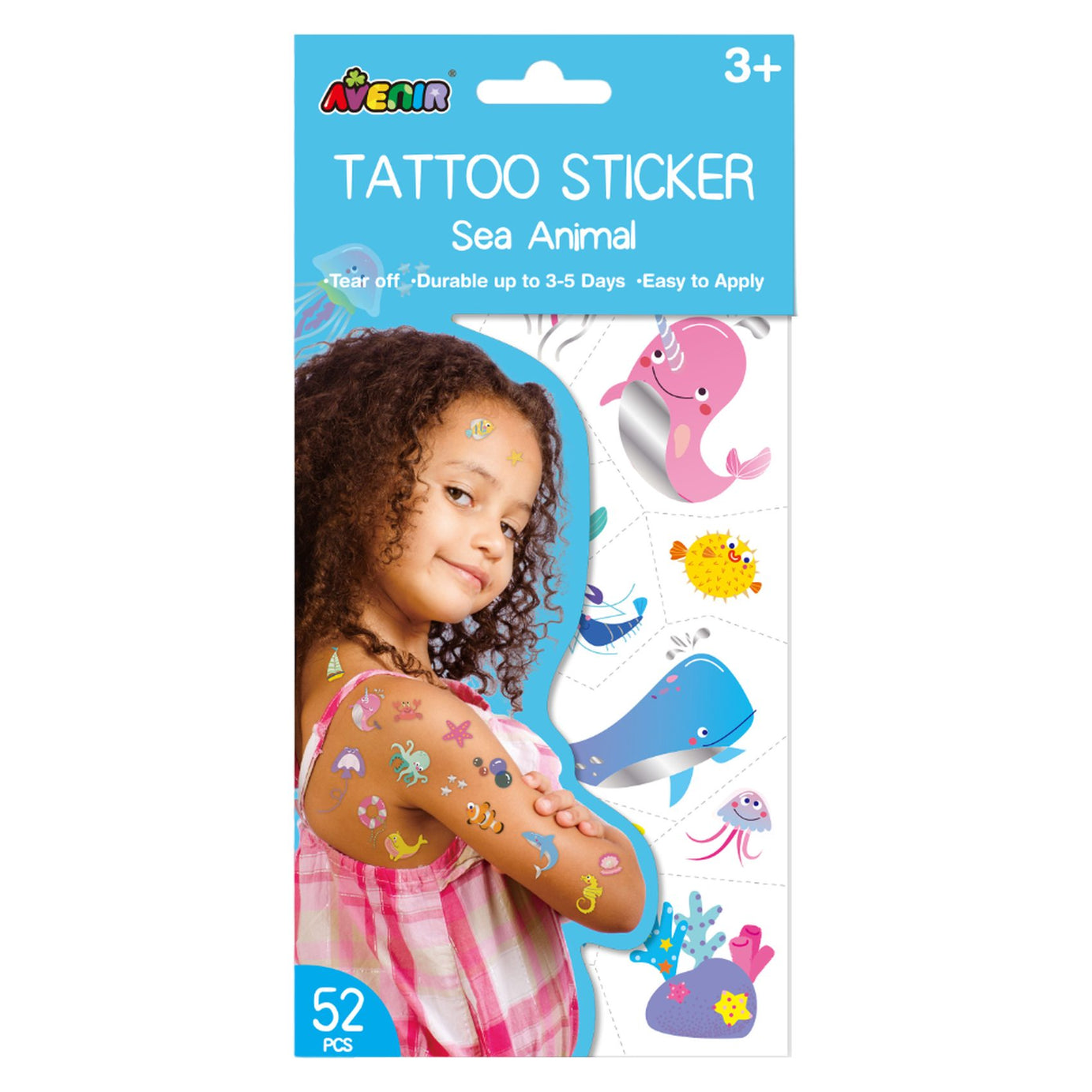 Avenir Tattoo Stickers – Durable 3-5 Days, Easy to Apply & Remove – Safe for Kids Ages 3+
