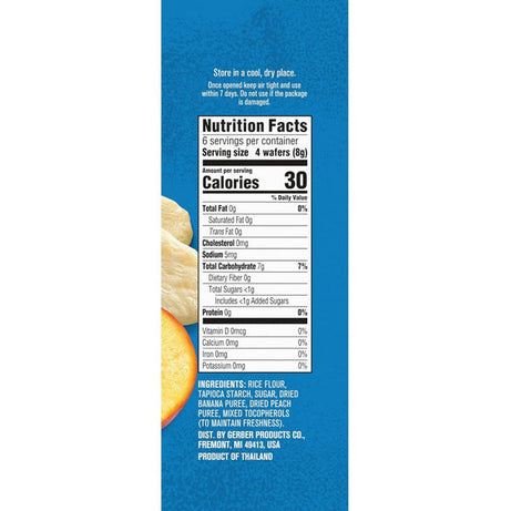 Gerber Snacks for Baby Teethers Banana Peach | Gentle Teething Wafers (7+ Months) - Healthy Snacks for teething Babies