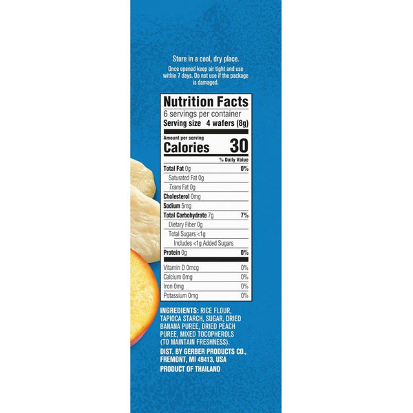 Gerber Snacks for Baby Teethers Banana Peach | Gentle Teething Wafers (7+ Months) - Healthy Snacks for teething Babies