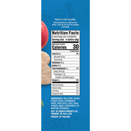 Gerber Snacks for Baby Teethers Strawberry Apple Spinach | Gentle Teething Wafers for 7+ Months