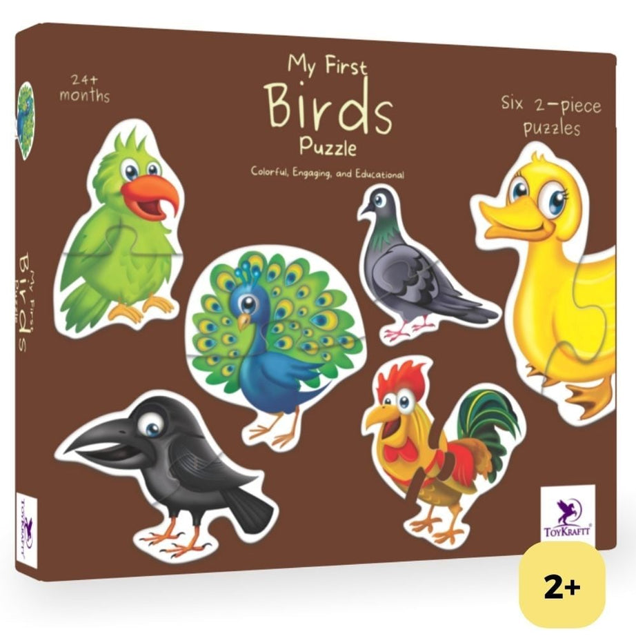 Toykraft My First Birds Puzzle Colorful, Engaging & Educational Six 2-Piece Puzzles Jigsaw for Ages 24+ Months