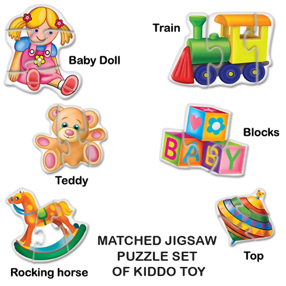 Toykraft My First Toys Puzzle Colorful, Engaging & Educational Six 3-Piece Puzzles Jigsaw for Ages 24+ Months - MINIMEE KIDS
