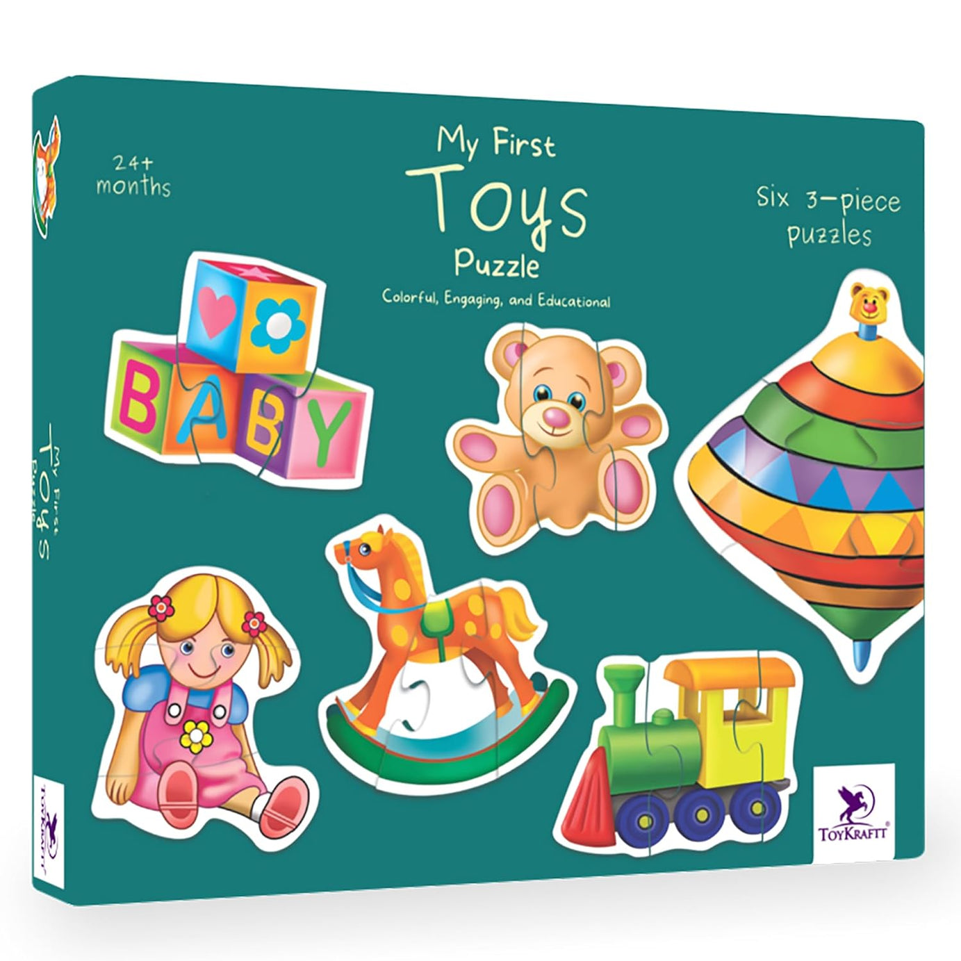 Toykraft My First Toys Puzzle Colorful, Engaging & Educational Six 3-Piece Puzzles Jigsaw for Ages 24+ Months