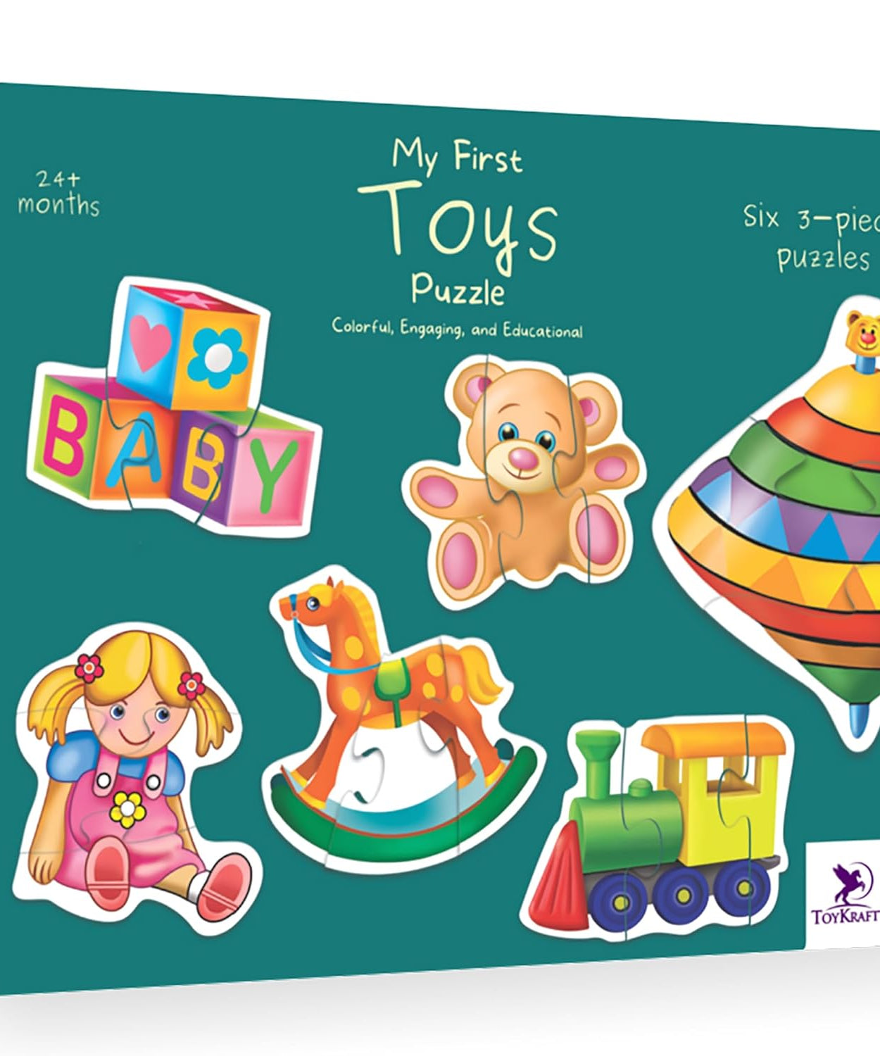 Toykraft My First Toys Puzzle Colorful, Engaging & Educational Six 3-Piece Puzzles Jigsaw for Ages 24+ Months - MINIMEE KIDS
