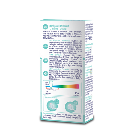 Chicco Mix Fruit Toothpaste for 12 Months to 6 Years Kids - 50g