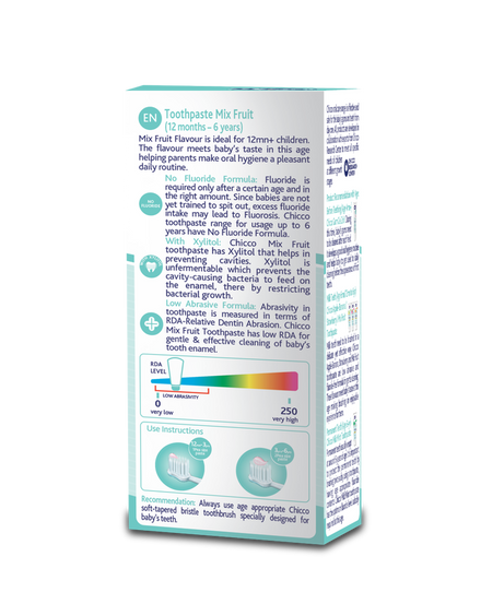 Chicco Mix Fruit Toothpaste for 12 Months to 6 Years Kids - 50g