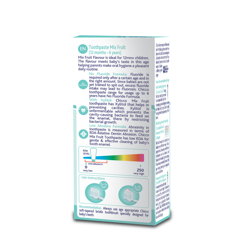 Chicco Mix Fruit Toothpaste for 12 Months to 6 Years Kids - 50g