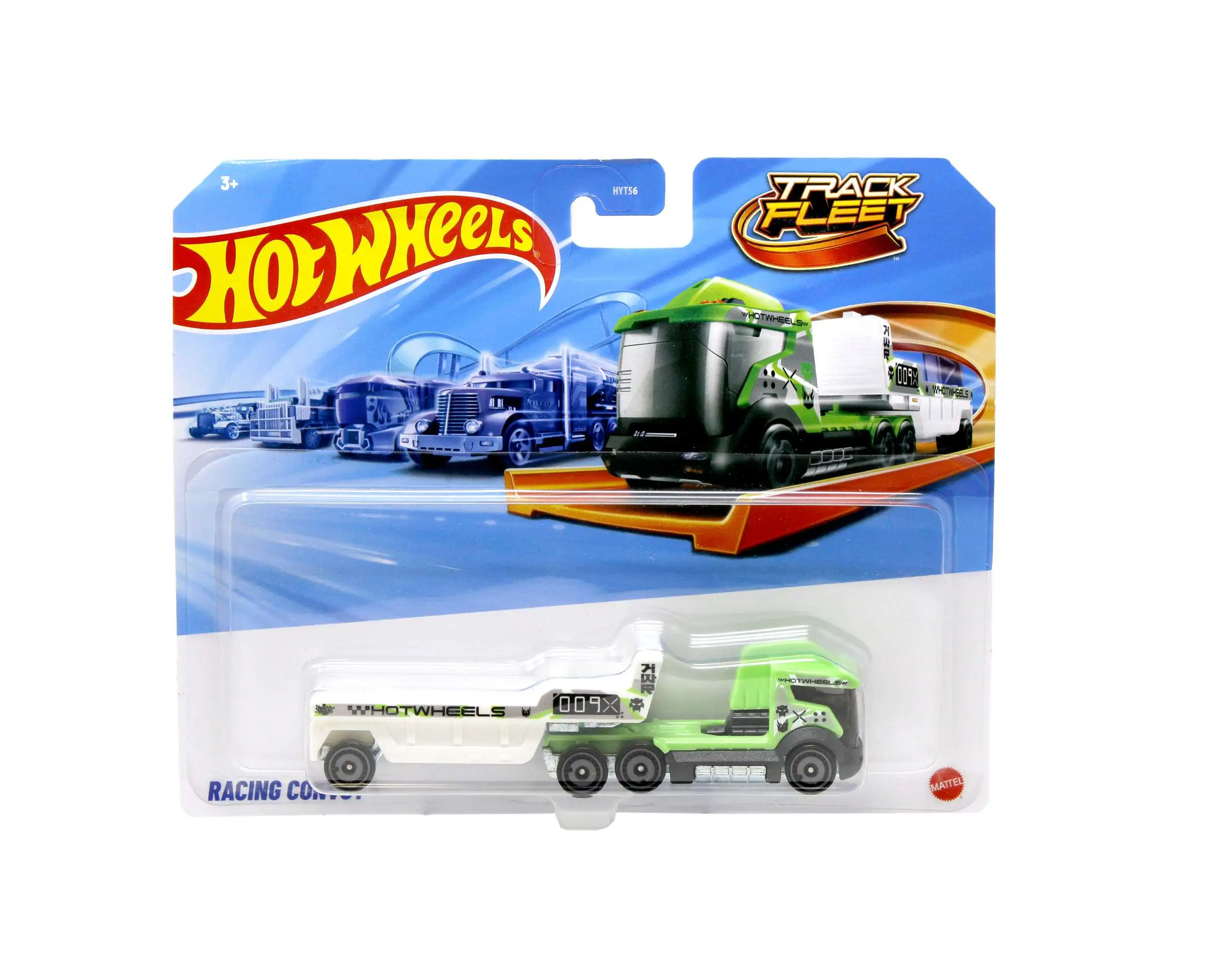 Hot Wheels Track Fleet: Racing Convoy | Die-Cast Hauler Truck with Detachable Trailer | for Kids & Collectors Aged 3+