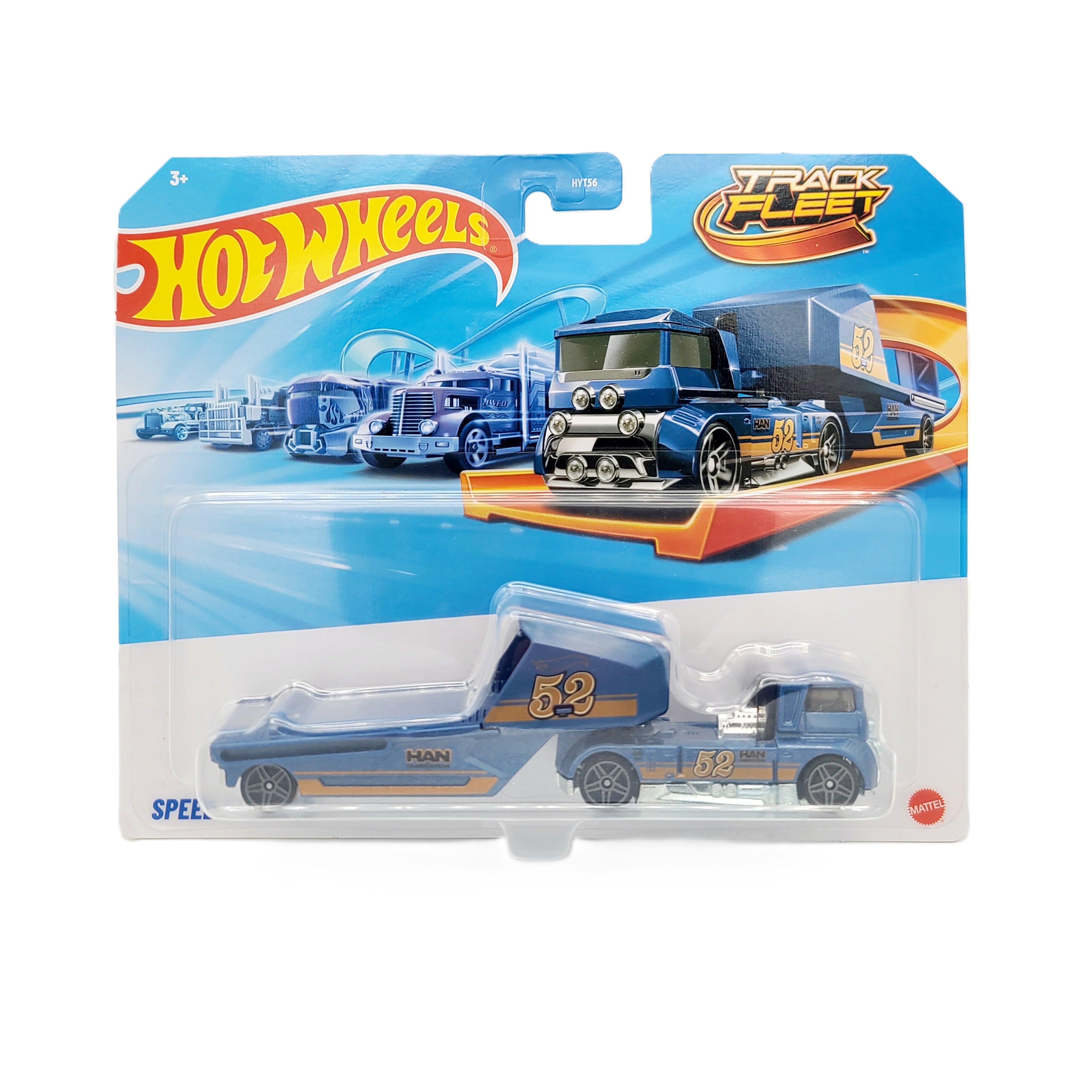 Hot Wheels Track Fleet: Speed Blaster | Die-Cast Hauler Truck with Detachable Trailer | for Kids & Collectors Aged 3+