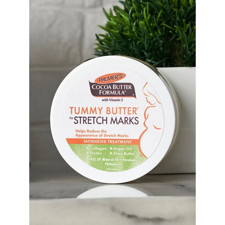 Palmer’s Cocoa Butter Formula Tummy Butter for Pregnancy Stretch Marks – 125g | Intensive Nighttime Moisturizer with Vitamin E, Argan Oil & Collagen for Skin Elasticity & Scar Reduction