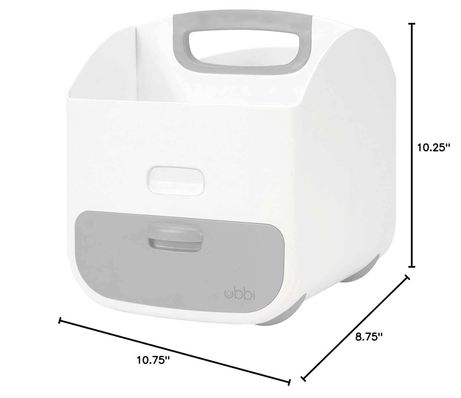 Ubbi Portable Diaper Changing Station & Caddy Organizer with Folding Mat | Diaper Storage for Baby Wipes & Accessories | Gray