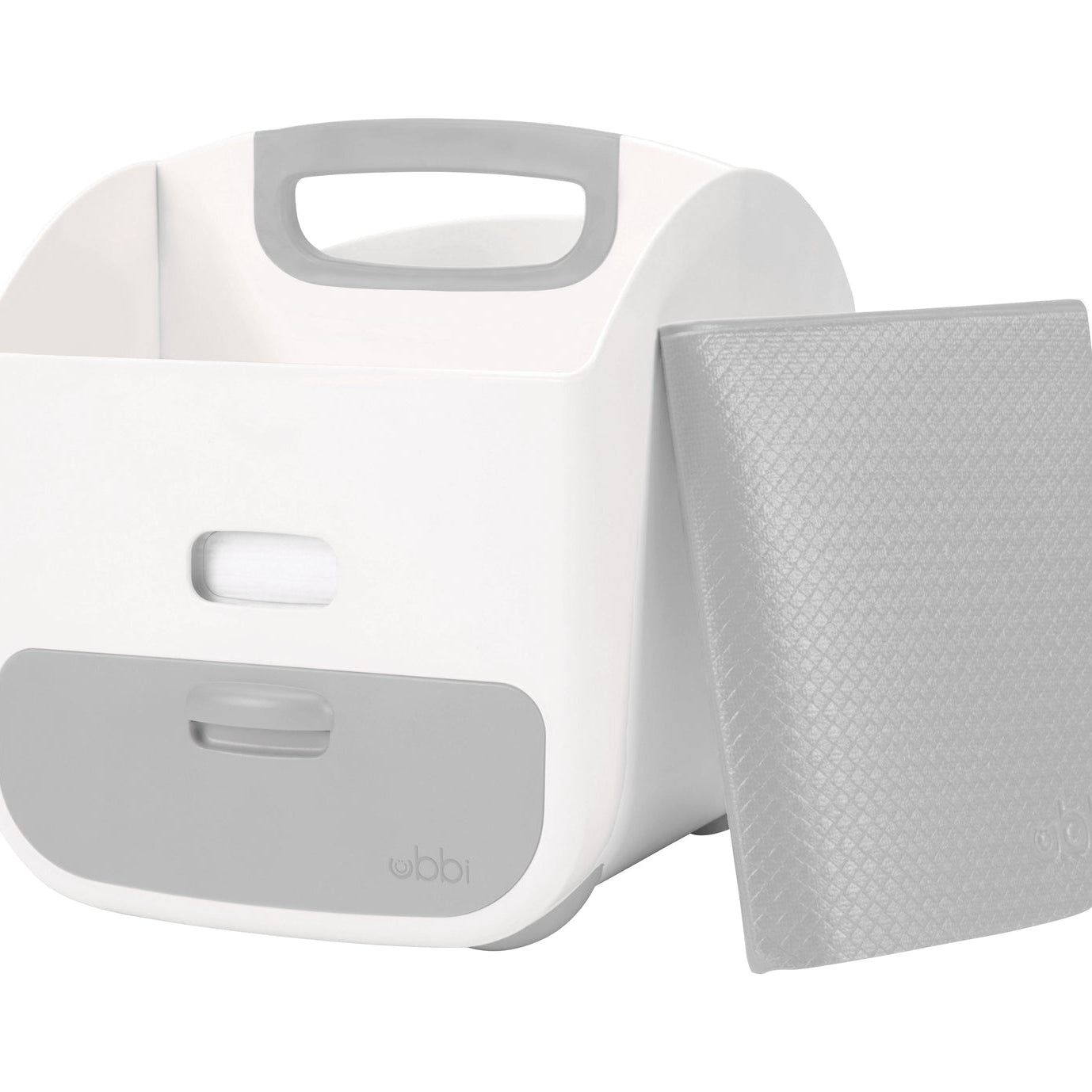 Ubbi Portable Diaper Changing Station & Caddy Organizer with Folding Mat | Diaper Storage for Baby Wipes & Accessories | Gray