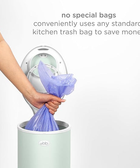 Ubbi Steel Odor Locking Diaper Pail - Sage Green | Keeps Odors Contained