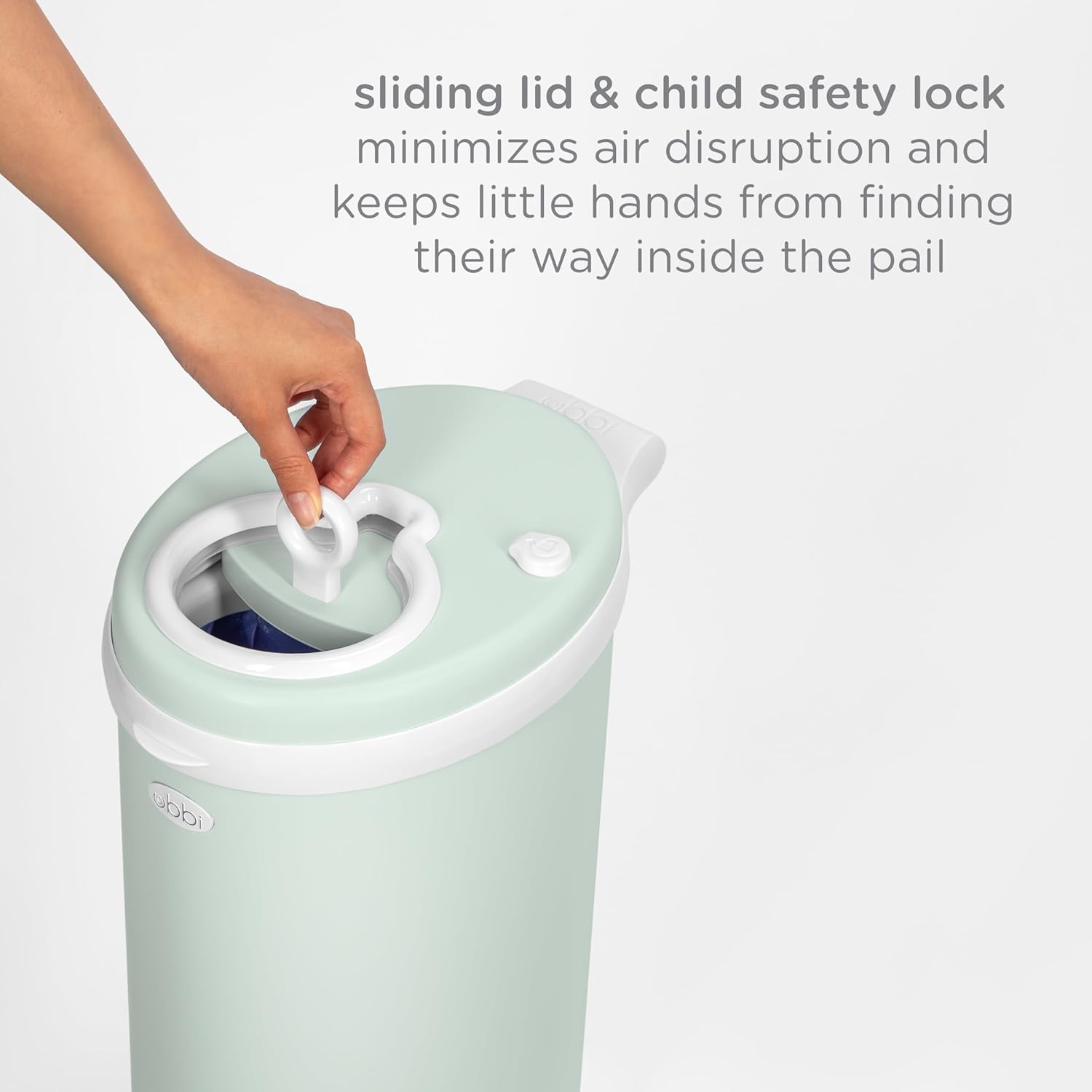 Ubbi Steel Odor Locking Diaper Pail - Sage Green | Keeps Odors Contained