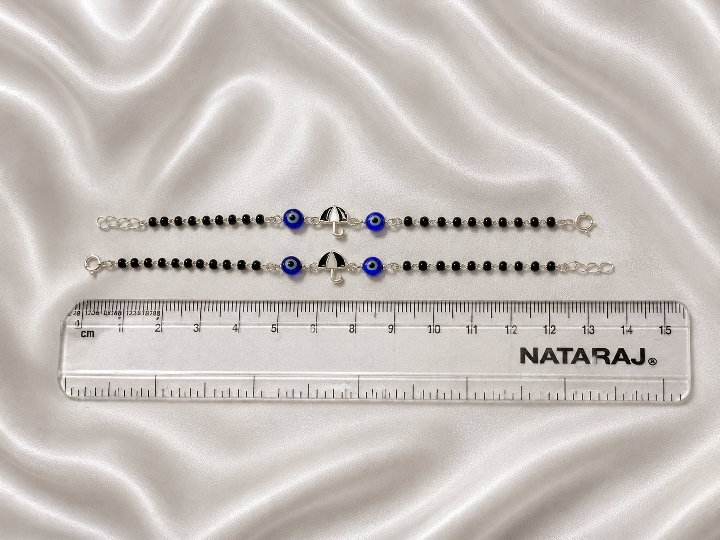 Protective Umbrella Enamel Nazariya - 925 Sterling Silver Evil Eye Bracelet for Kids