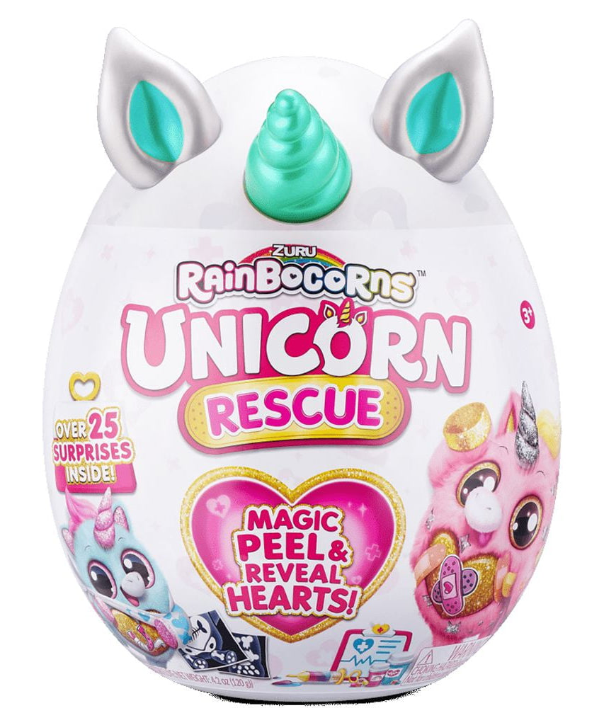 Rainbocorns Unicorn Rescue Surprise, Disco - Collectible Plush in Giant Egg with Over 25 Magical Surprises Inside, 35 cm Cuddle Plush Stuffed Animal, Rings, Stickers, and Wearable Accessories - MINIMEE KIDS