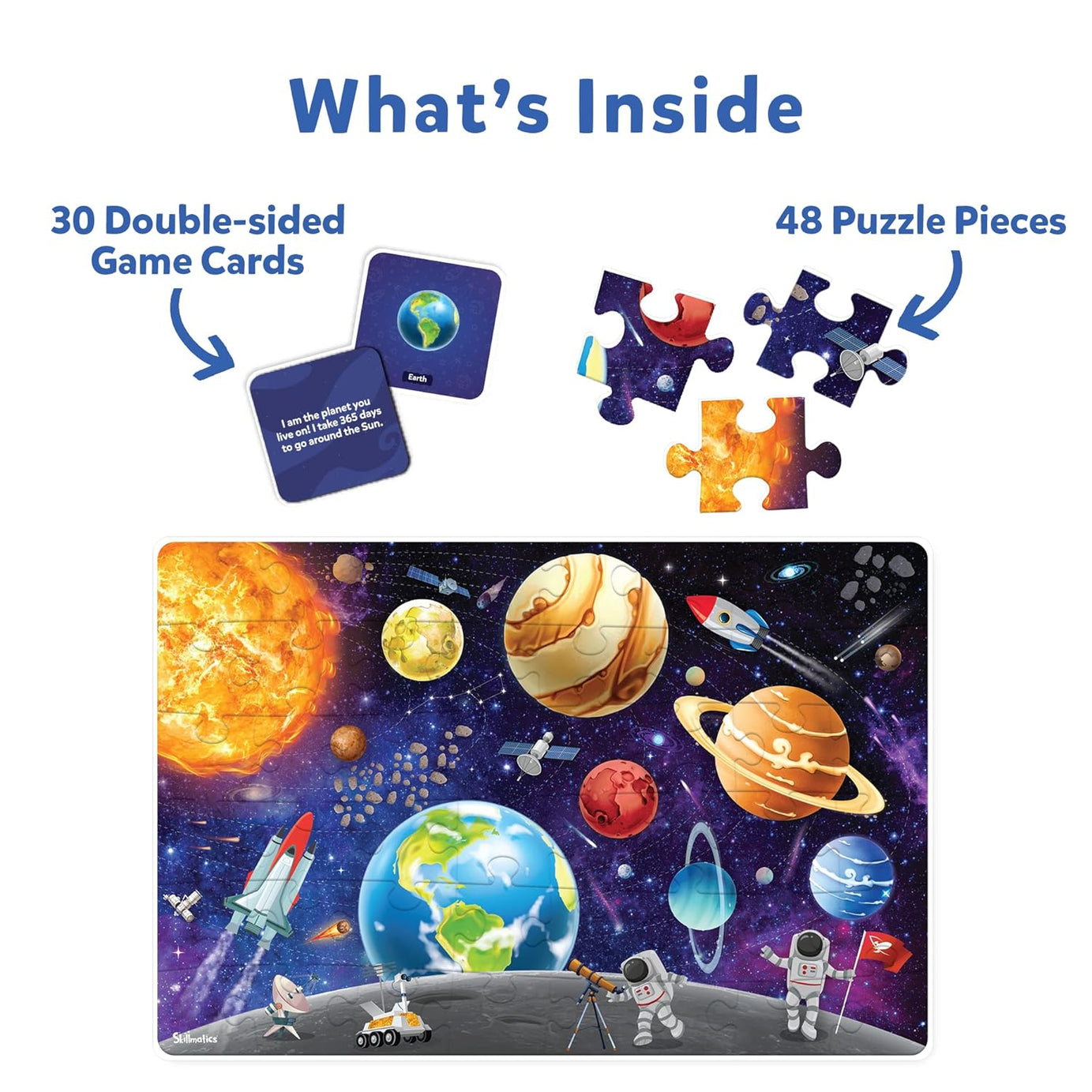 Skillmatics Piece & Play: Up In Space | Educational Floor Puzzle & Game for Kids Ages 3-7 | Explore the Universe with 48 Jumbo Pieces