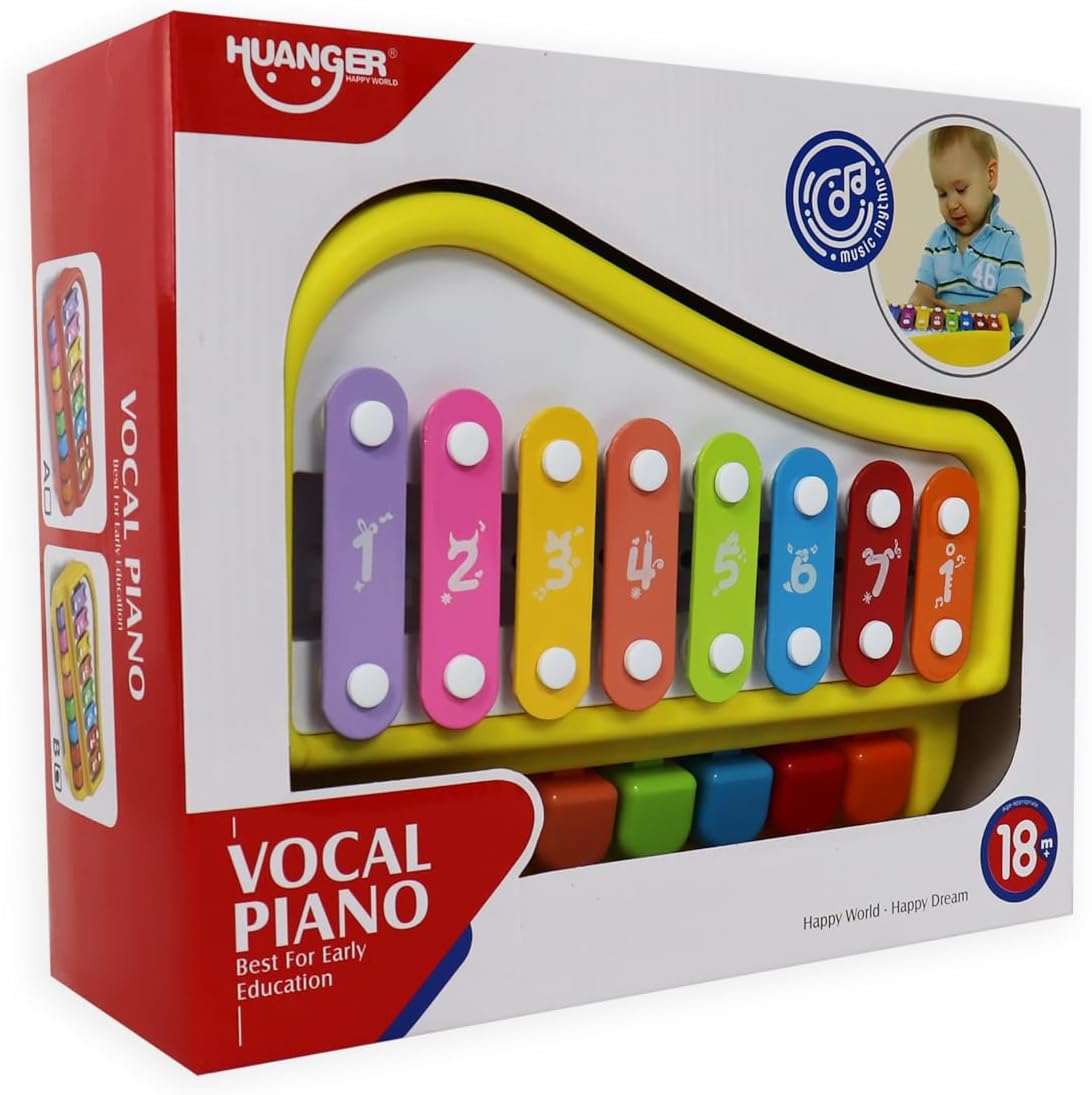 Huanger Vocal Piano Musical Learning Xylophone Keyboard Toy for 18+ Months Kids - Multi-Color