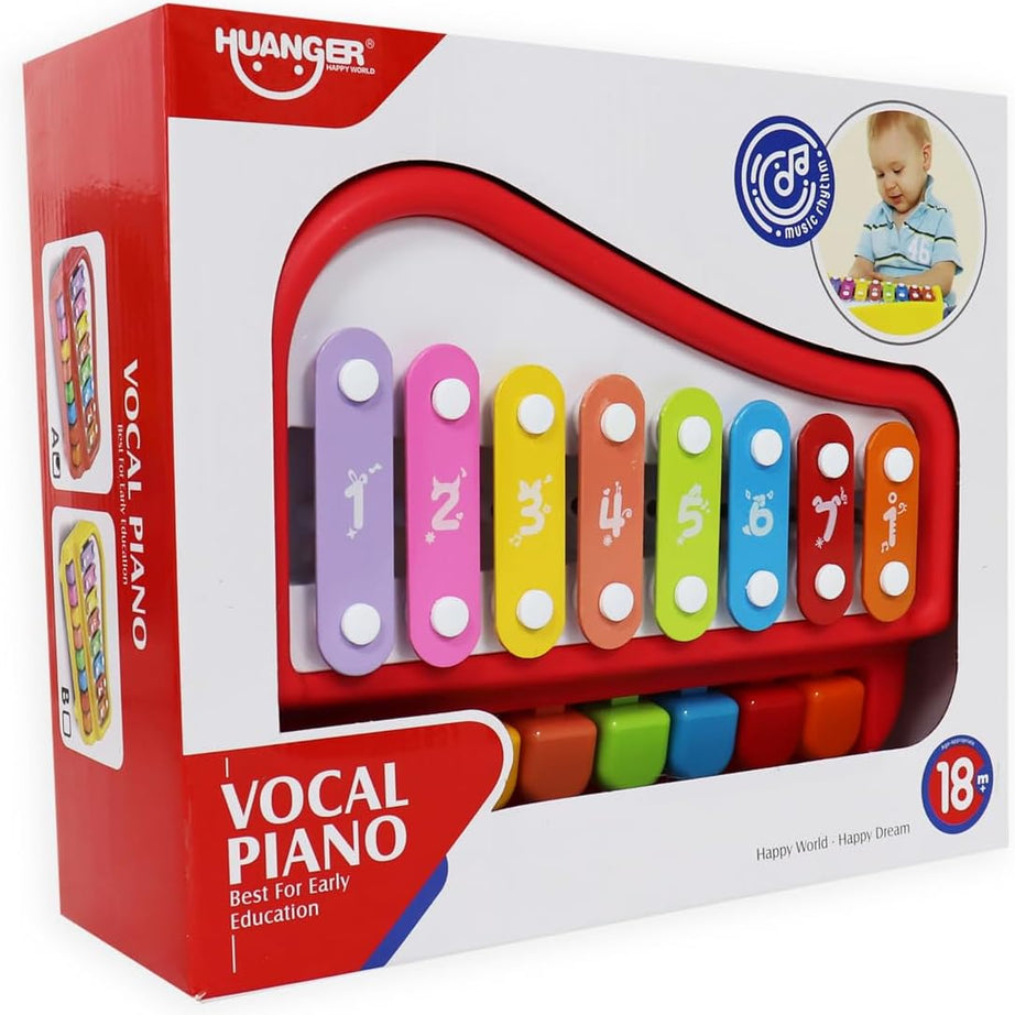 Huanger Vocal Piano Musical Learning Xylophone Keyboard Toy for 18+ Months Kids - Multi-Color - MINIMEE KIDS