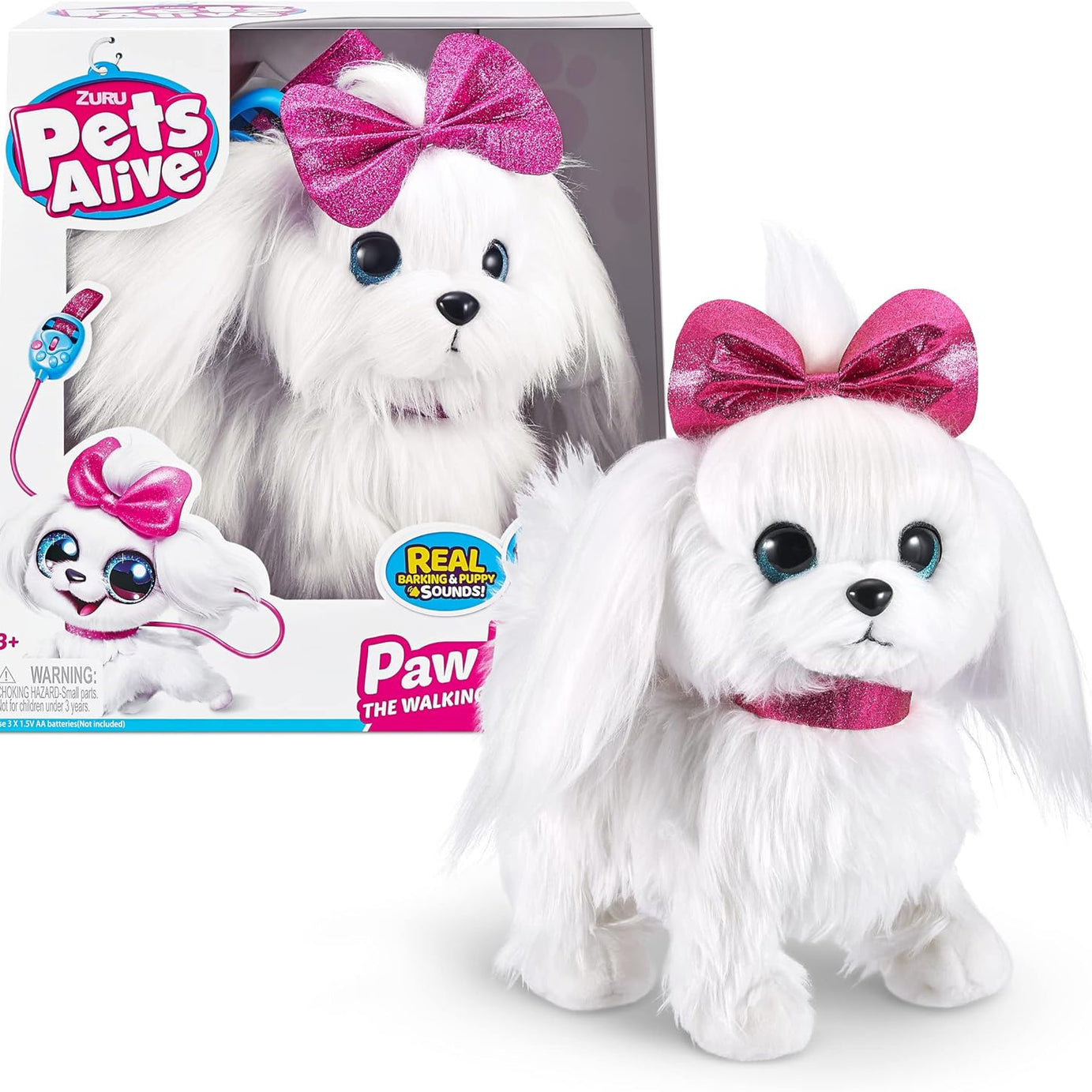 Zuru Pets Alive Lil Paw Paw The Walking Puppy - Interactive Walking and Barking Puppy Plush Toy for Kids 3+ Years