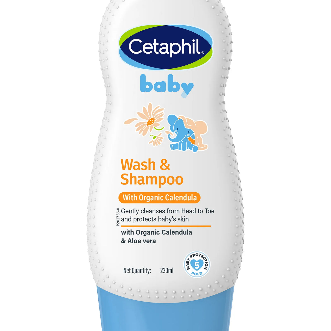 Cetaphil Baby Wash & Shampoo with Organic Calendula & Aloe Vera – Gentle Tear-Free Formula for Daily Head-to-Toe Cleansing (230ml, Paraben-Free, Hypoallergenic)