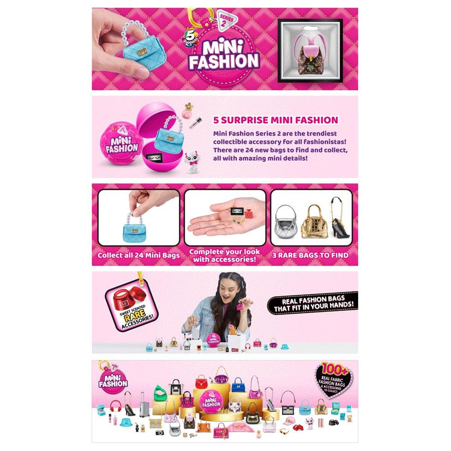 Zuru 5 Surprise - Mini Fashion Series 2: 100+ Real Fabric Bags & Accessories Toys to Collect!
