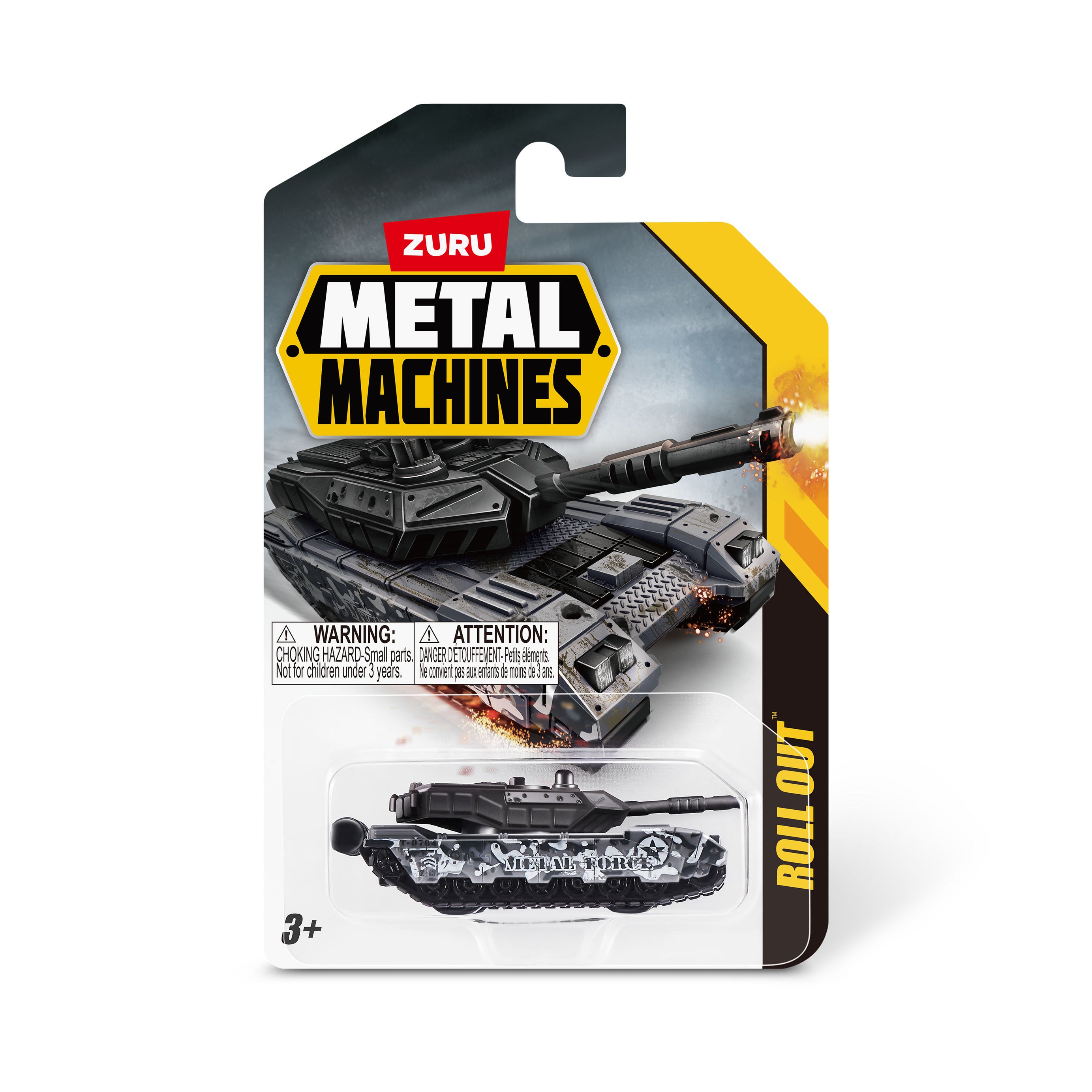 Zuru Metal Machines toy package with a tank model