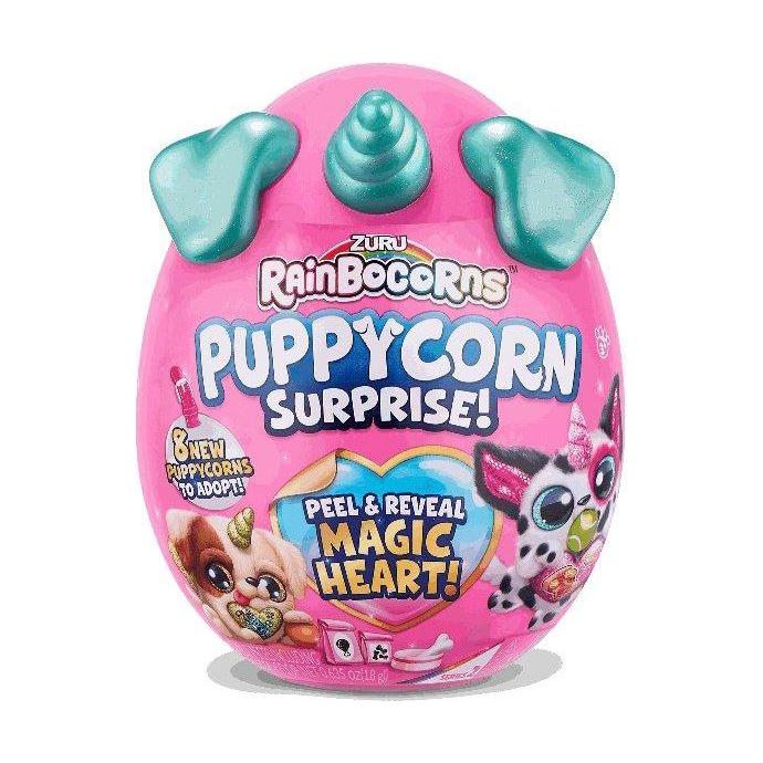 Zuru Rainbocorns Puppycorn Surprise Peel & Reveal Magic Heart - Collectible Plush Stuffed Animal with 7 Surprises, Scratch n Sniff Sticker, Ages 3+ for Girls