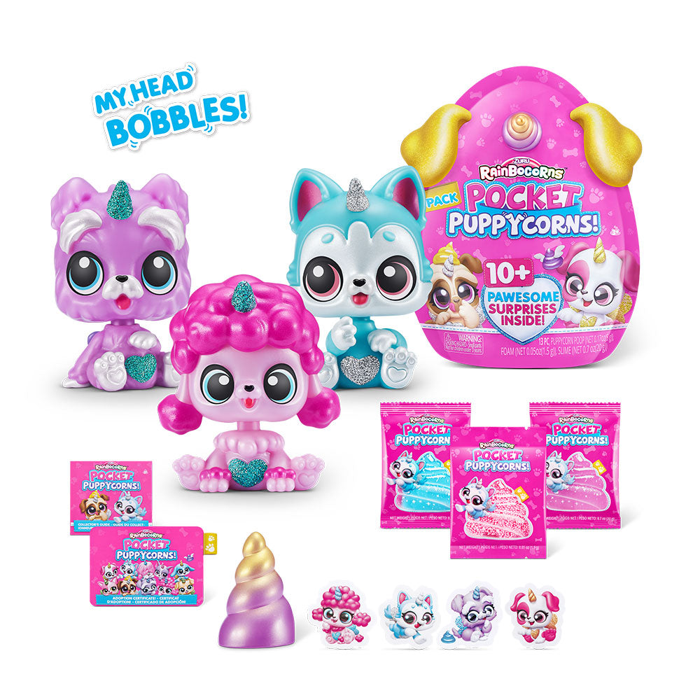 Zuru Rainbocorns Pocket Puppycorns - Over 10 Pawesome Surprises Inside! 13pc Set for Ages 3+