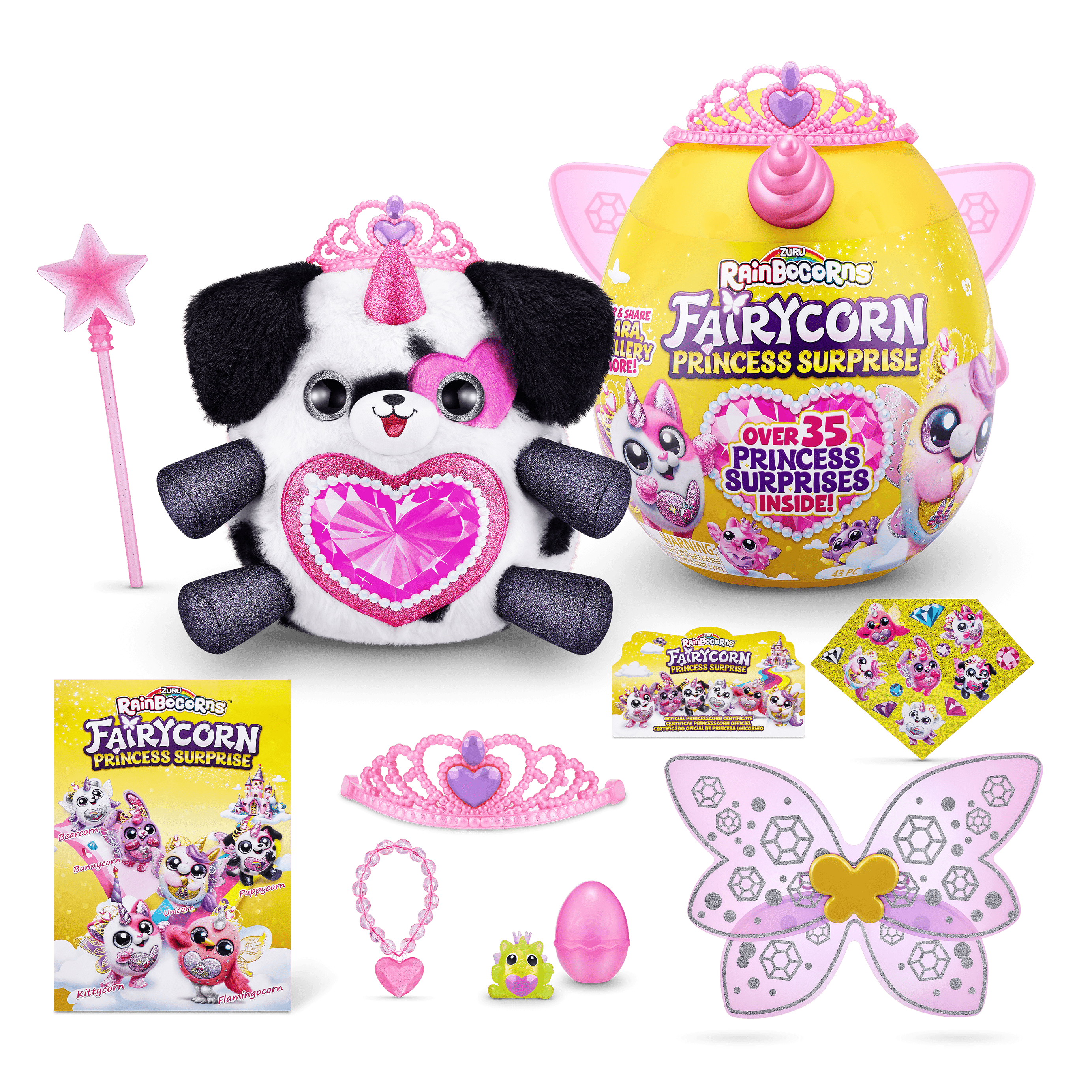 ZURU Rainbocorns Fairycorn Princess Surprise (Bunny) - 11" Collectible Plush Stuffed Animal with Wearable Fairy Wings, Magical Fairy Princess, Ages 3+ for Girls and Children