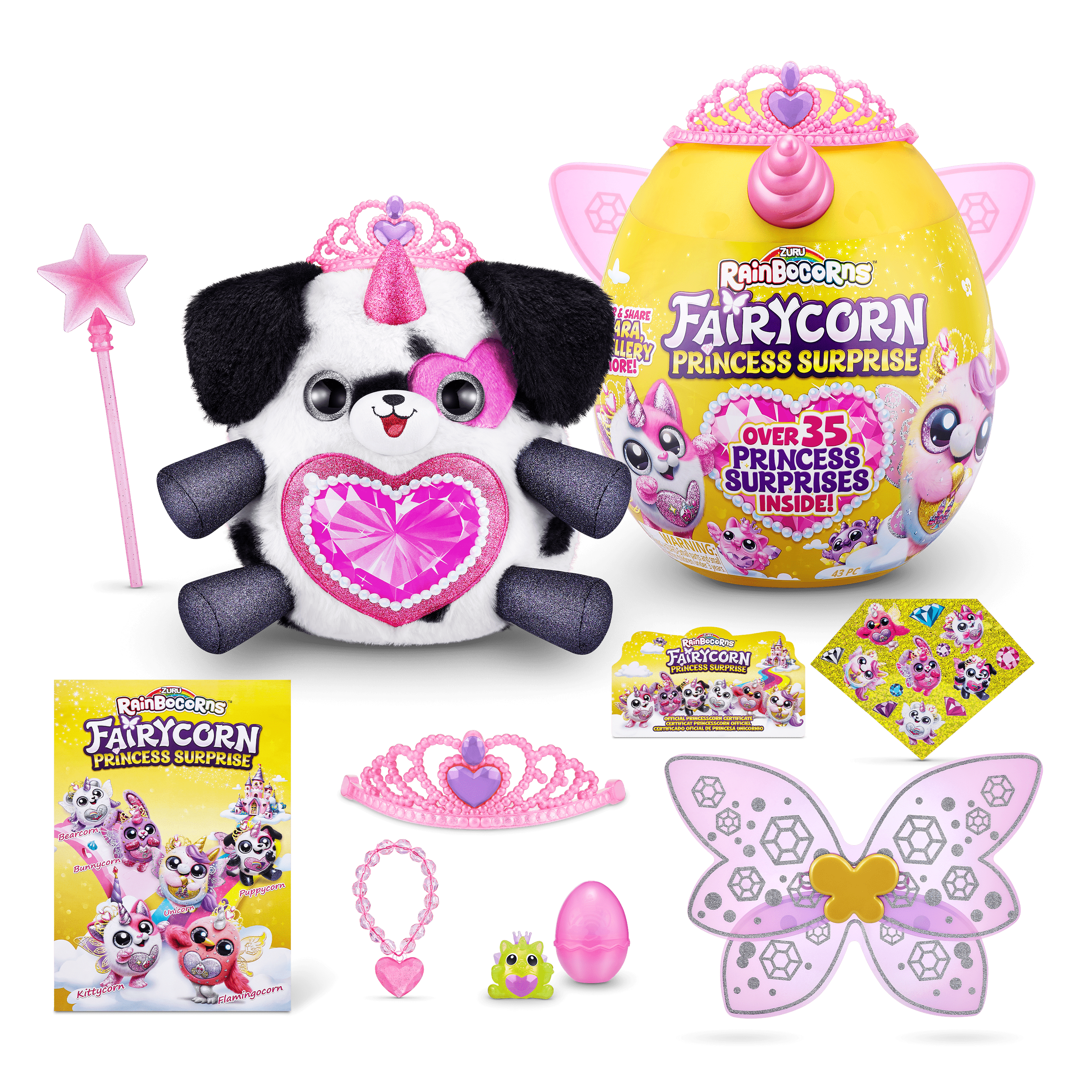 ZURU Rainbocorns Fairycorn Princess Surprise (Bunny) - 11" Collectible Plush Stuffed Animal with Wearable Fairy Wings, Magical Fairy Princess, Ages 3+ for Girls and Children