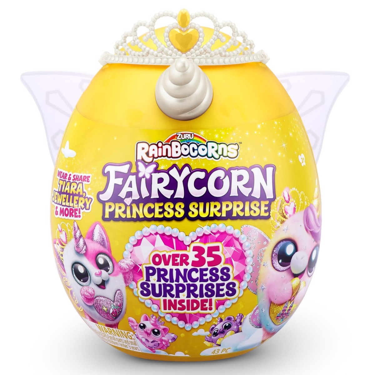 ZURU Rainbocorns Fairycorn Princess Surprise (Bunny) - 11" Collectible Plush Stuffed Animal with Wearable Fairy Wings, Magical Fairy Princess, Ages 3+ for Girls and Children