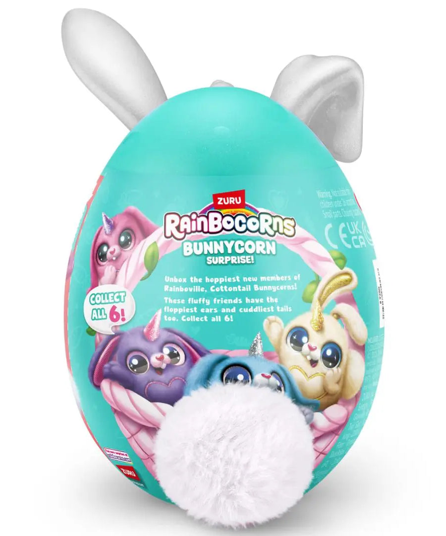 Zuru Rainbocorns Bunnycorn Surprise - 4+ Bunny Surprises Inside, Soft Cotton Tail Plush Toy, Collect All 6