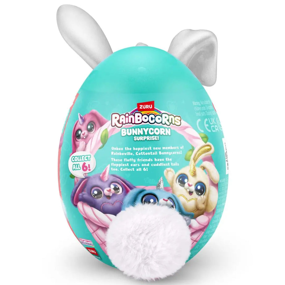 Zuru Rainbocorns Bunnycorn Surprise - 4+ Bunny Surprises Inside, Soft Cotton Tail Plush Toy, Collect All 6