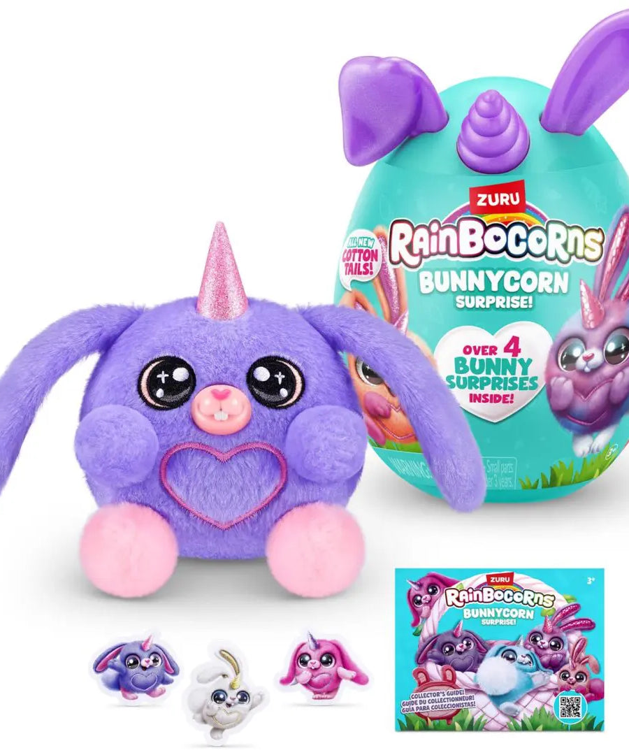 Zuru Rainbocorns Bunnycorn Surprise - 4+ Bunny Surprises Inside, Soft Cotton Tail Plush Toy, Collect All 6