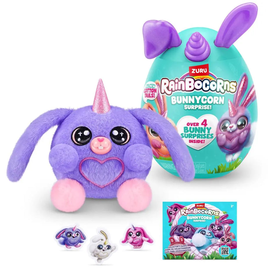 Zuru Rainbocorns Bunnycorn Surprise - 4+ Bunny Surprises Inside, Soft Cotton Tail Plush Toy, Collect All 6